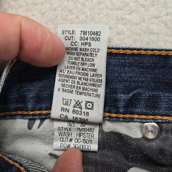 Lucky Brand Jeans Mens 32x32 Virtue Vintage Straight Hipster Zip Fly y2k Denim - Picture 6 of 11